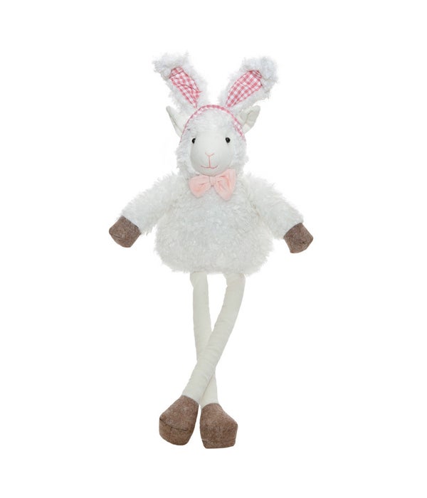 Fabric Sitting Sheep with Bunny Ears - 23.65 H .in