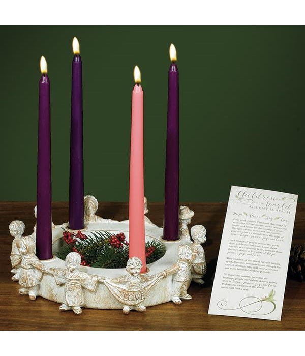 CHILDREN OF THE WORLD ADVENT WREATH W/CANDLES