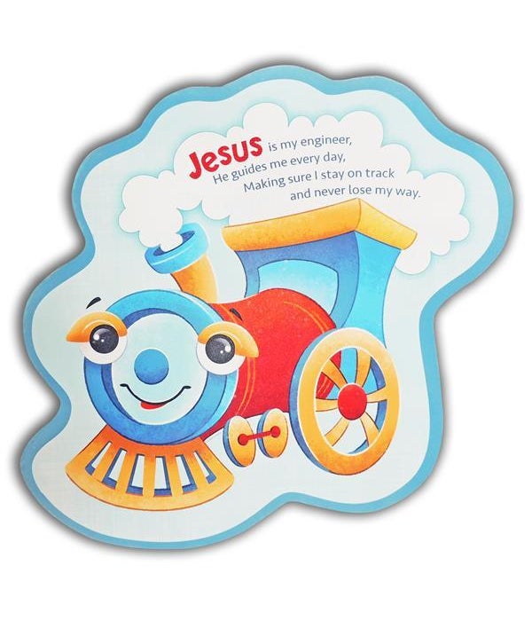JESUS IS MY ENGINEER TRAIN WALL PLAQUE INDIV BAGGED