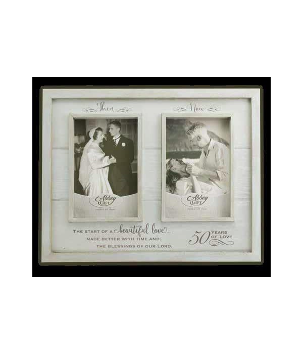 THEN & NOW 50TH ANNIV WOOD FRAME BOXED