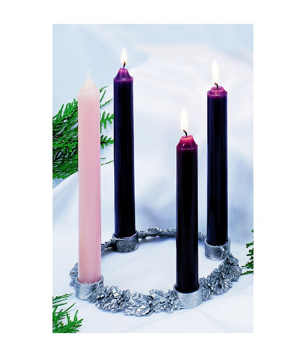 HOLLY & IVY ADVENT WREATH W/ CANDLE SET BOXED