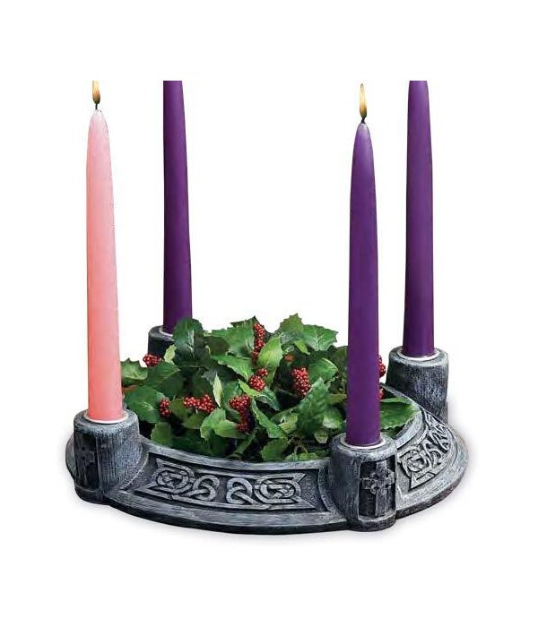 CELTIC KNOT RESIN ADVNT WREATH W/CANDLE SET BOXED