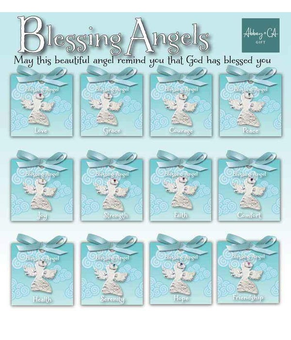 36PC BLESSED ANGEL PIN UNIT W/ DISPLAY; 3 EA OF 12 STYLES