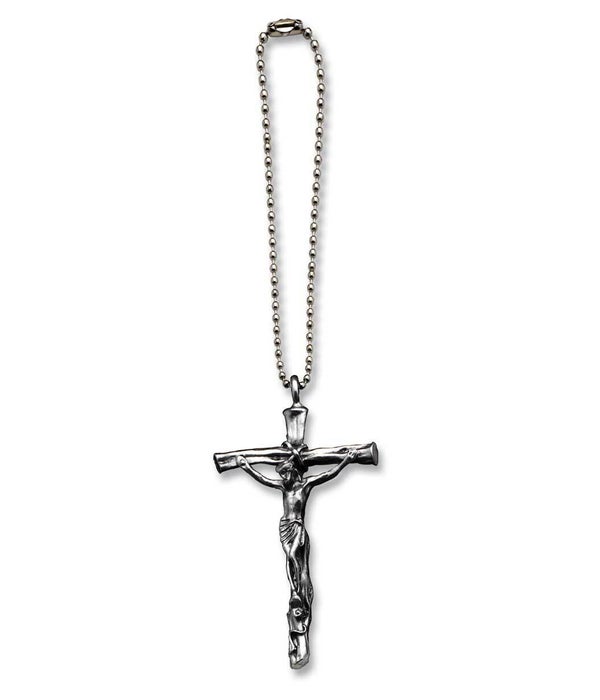 BF CRUCIFIX CAR CHARM ON 8 in. BALL CHAIN INDIVIDUALLY BAGGED