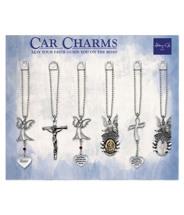 18 PC INSP/REL CAR CHARM UNIT W/DISPLAY; 3 EA OF 6 STYLES