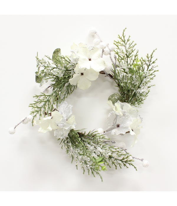 Frosted Winterflower Candle Ring