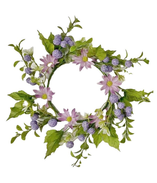 NEW 2022 Purple Daisy & Greens Candle Ring