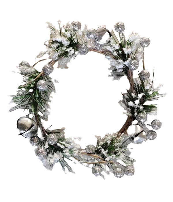 New 2022 Frosted Silver Bells Candle Ring