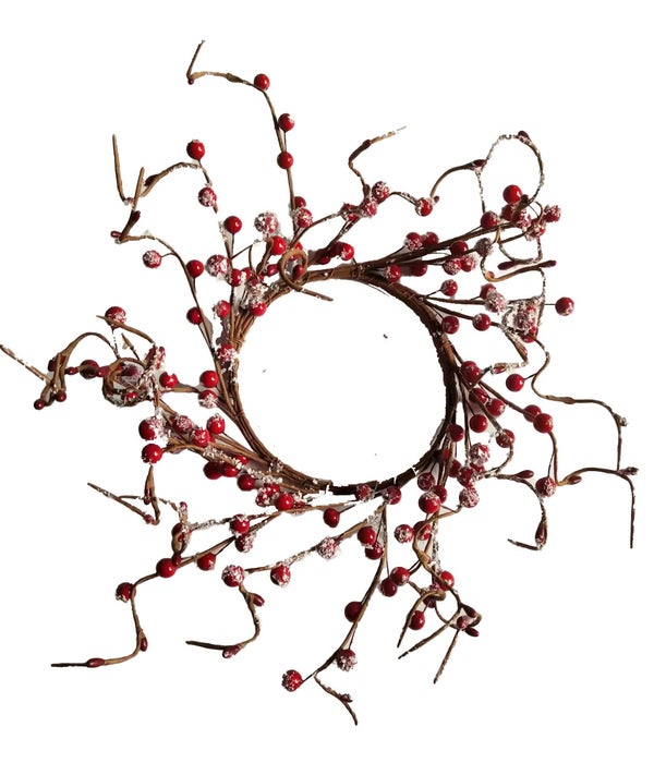 New 2022 Snowy Cranberry Branch Candle Ring