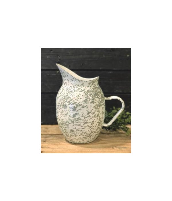 Enamel Yellow Splatter Pitcher