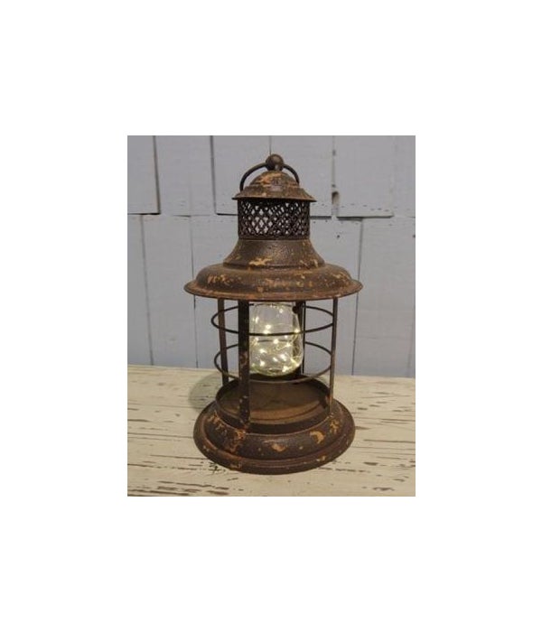 LED Rustic Cage Lantern - 13 in.  x  7 in.