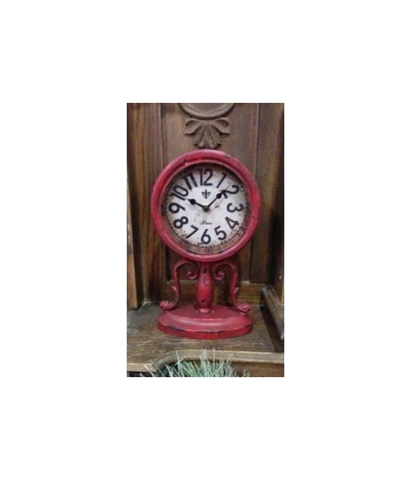 Red Distressed Clock