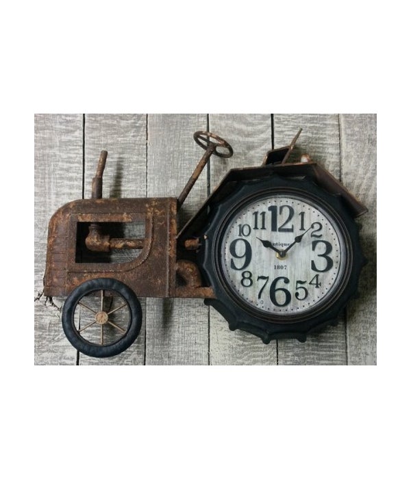 Rustic Tractor Clock - 10.5 in. x 16.5 in.