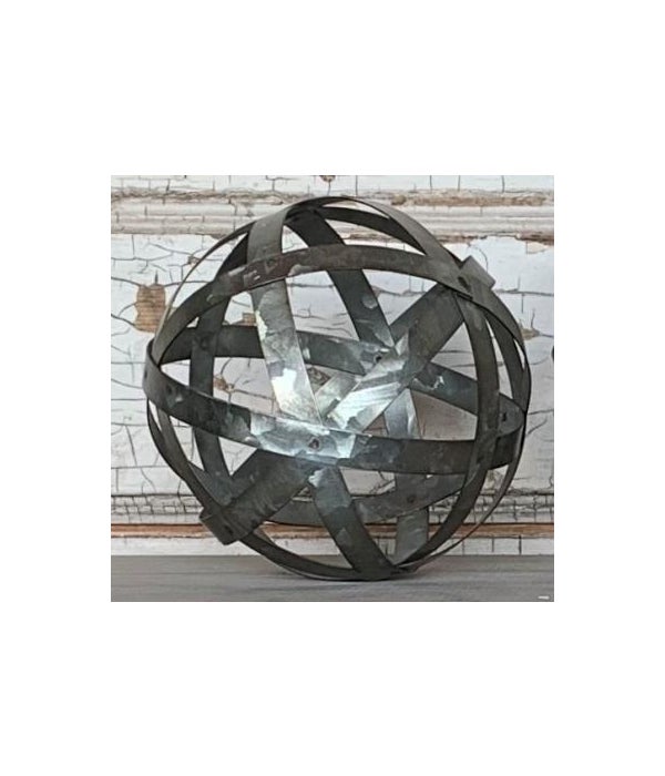 Galvanized Metal Band Sphere 4 in.