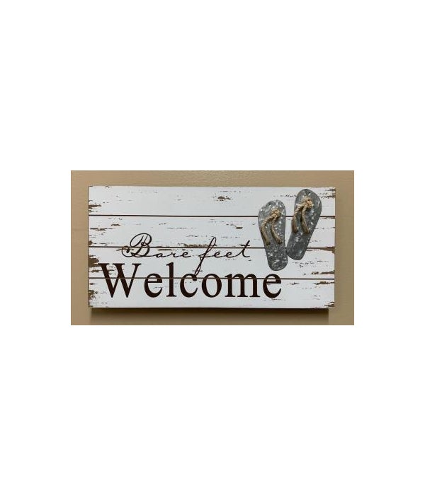 Barefeet Welcome Sign 6.75 x 13.5 in.