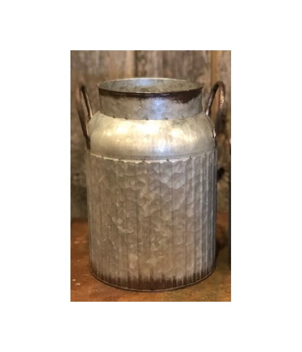Ribbed Metal Milk Can Lg 10 x 8 in.