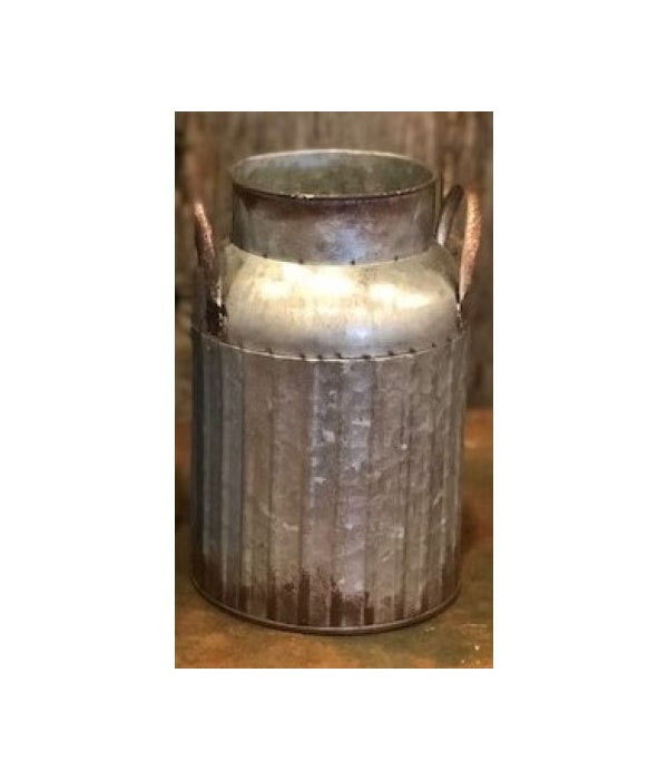 Ribbed Metal Milk Can SM 8 x 5 in.
