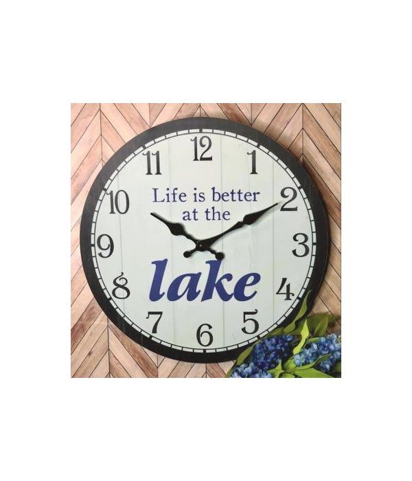 Life Is Better Lake Clock 13 in. x 13 in.