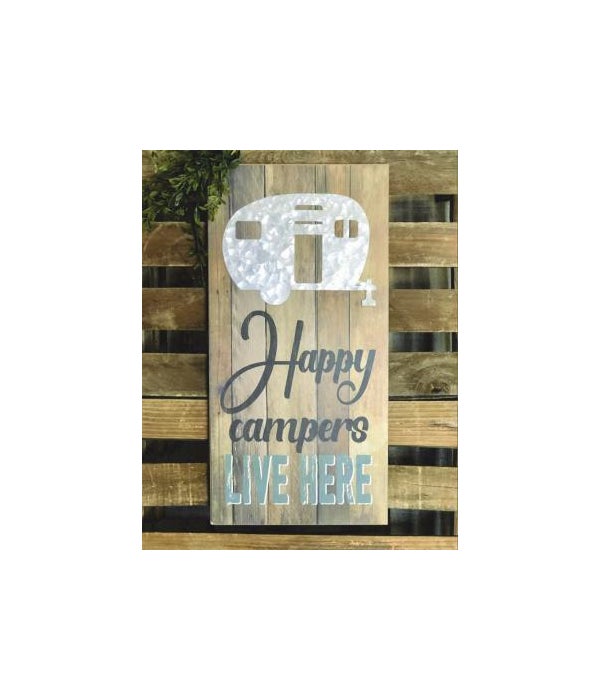 Happy Campers Sign 19.75 x 9.75 in.