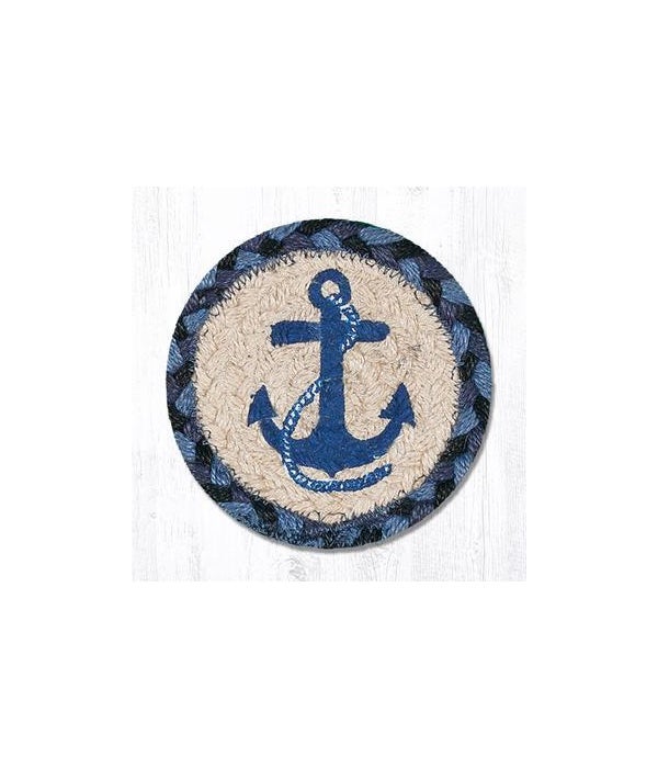 CNB-443 Navy Anchor Coasters in a Basket 5 in.x5 in.