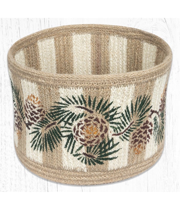 RNB-01 Pinecone Natural Rope Braided Basket 9 in.x7 in.