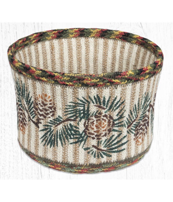 RNB-81 Pinecone Natural Rope Braided Basket 9 in.x7 in.