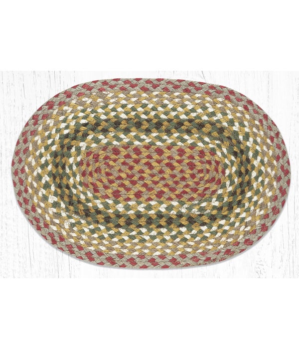 C-24 Olive/Burgundy/Gray Jute Placemat 13 in.x19 in.x0.17 in.