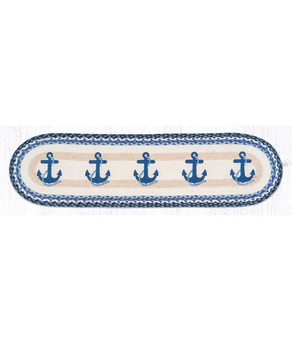 OP-443 Navy Anchor Oval Patch Runner 13 in.x48 in.x0.17 in.
