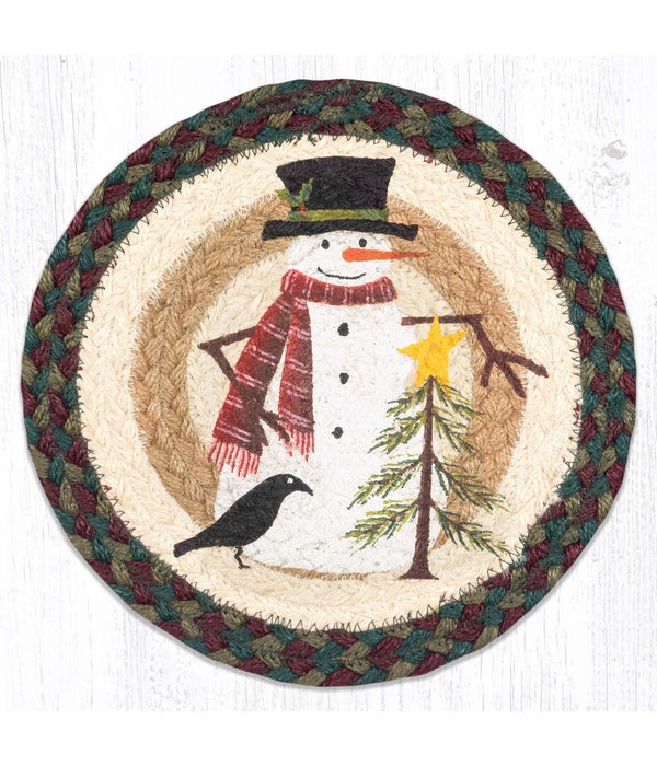 MSPR-508 Snowman with Tree Printed Round Trivet 10 x 10 x 0.17 in.