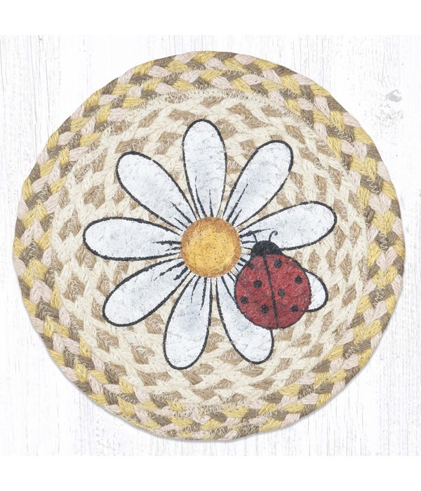 MSPR-653 Daisy & Ladybug Printed Round Trivet 10 x 10 x 0.17 in.