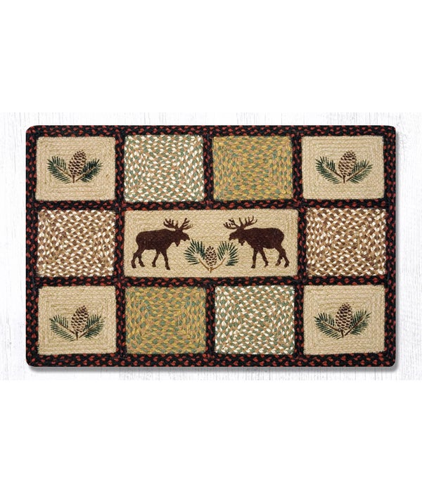 QP-19 Moose/Pinecone Rectangle Quilt Patch 20 x 30 x 0.17 in.