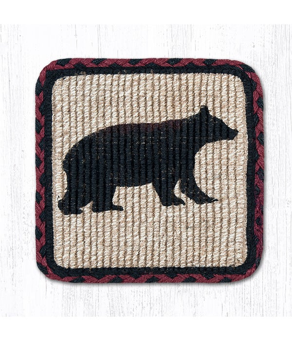 WW-395 Cabin Bear Wicker Weave Trivet 9 in.x9 in.x0.17 in.