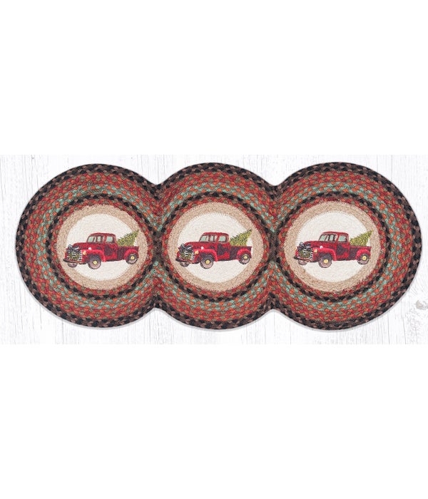 TCP-530 Christmas Truck Printed Tri Circle Runner 15 in.x36 in.x0.17 in.