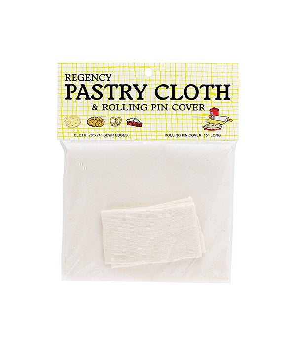 PASTRY CLOTH & ROLL.PIN COVER - 20 in. x 24 in. / Rolling Pin Cover = 15 in. L