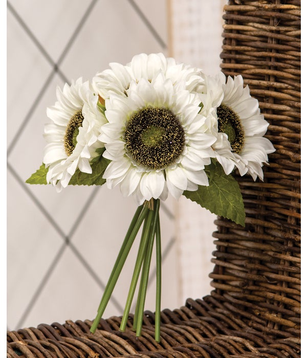 White Sunflowers Bouquet -