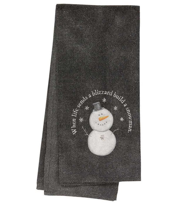 Build a Snowman Dish Towel - 18  x  28 in.