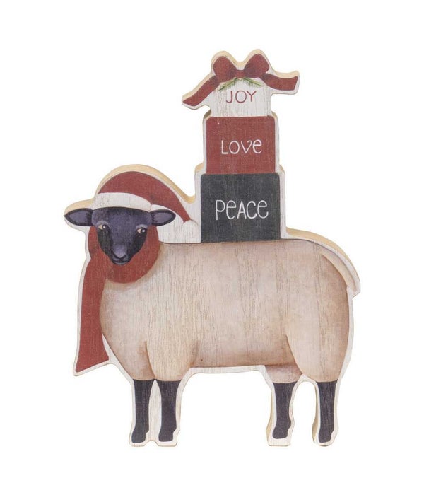 Chunky Christmas Sheep Sitter 1dp x 6 w x 8.25h in.