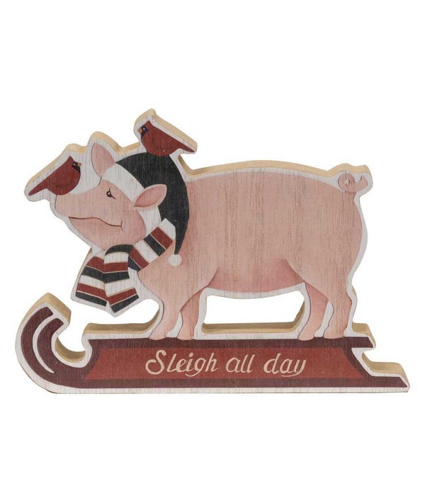 Chunky Christmas Pig Sitter 1dp x 6 w x 8.25h in.
