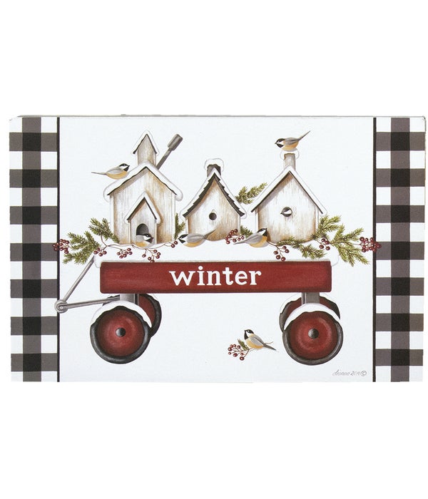 Winter  Wagon Box Sign - 2  x  14  x 9 in.