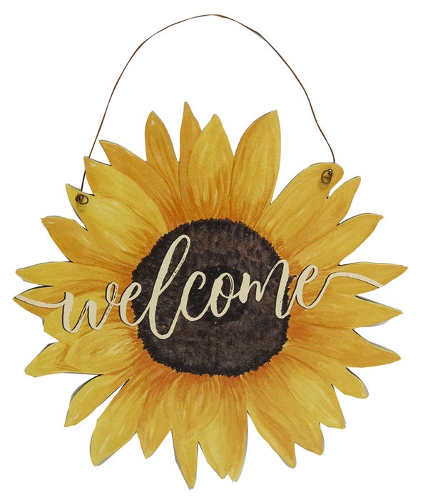 Sunflower Welcome Sign - 8.75 Dia  x  .75 Dp in.