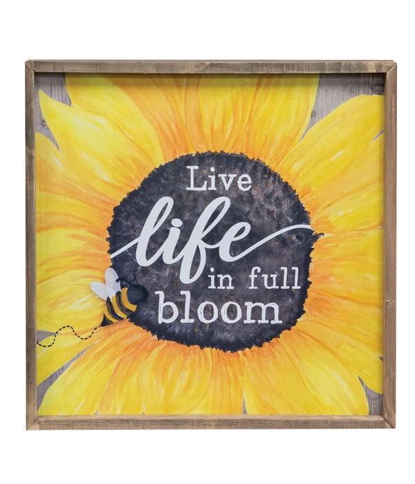 Live Life In Full Bloom Frame - 15.75 Sq.  x  1.25 Dp. in.