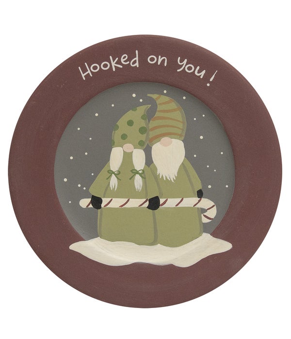 Hooked on You Gnome Plate - 9.75 Dia .in