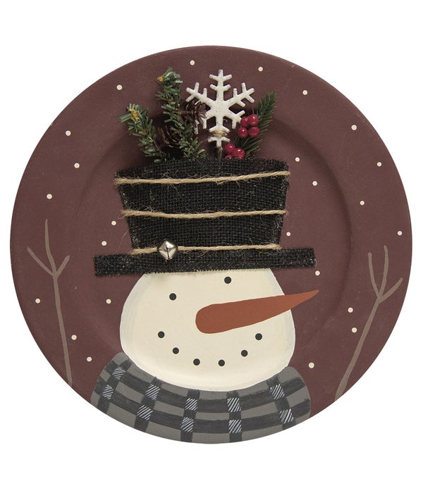 Snowman Goodie Hat Plate - 11.5 D in.