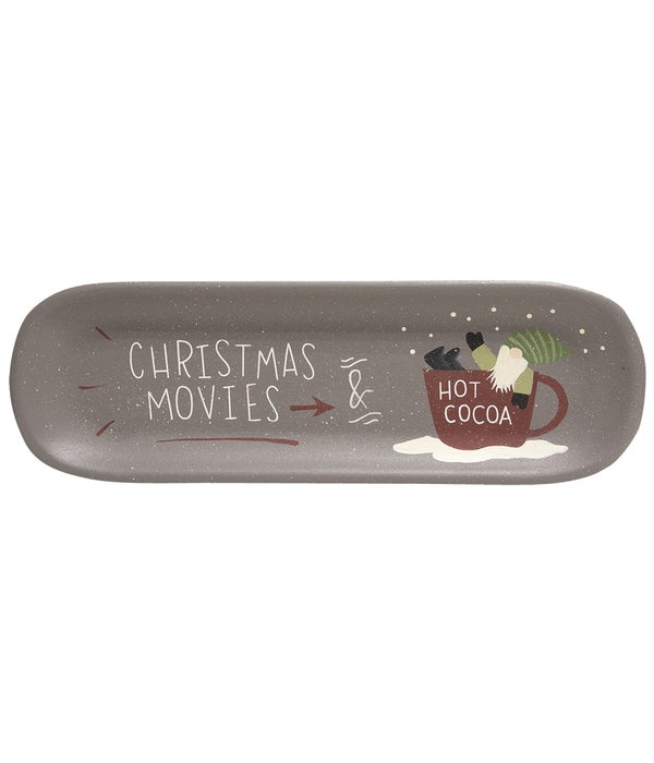 Christmas Movies & Hot Cocoa Wooden Tray - 15.75L  x  1.25 dp  x  5 H in.