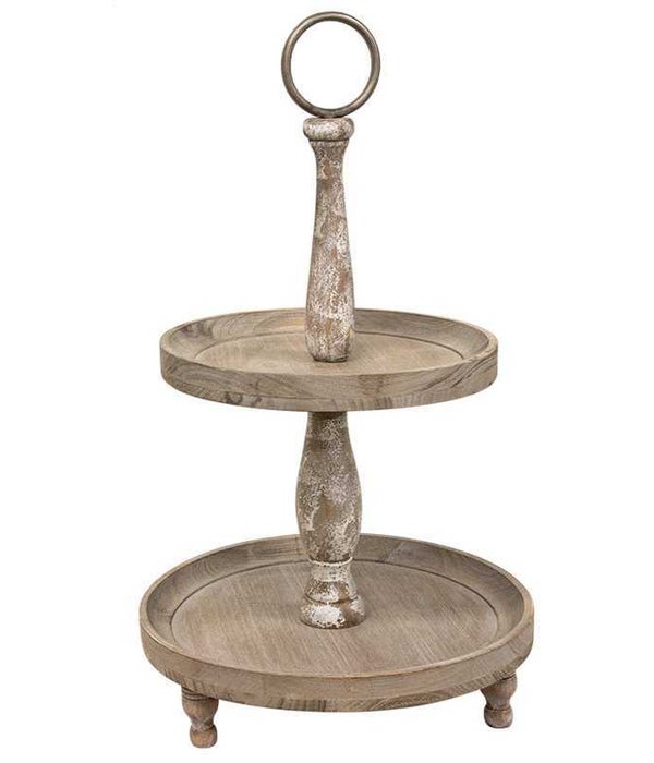 Weathered Two-Tiered Tray -