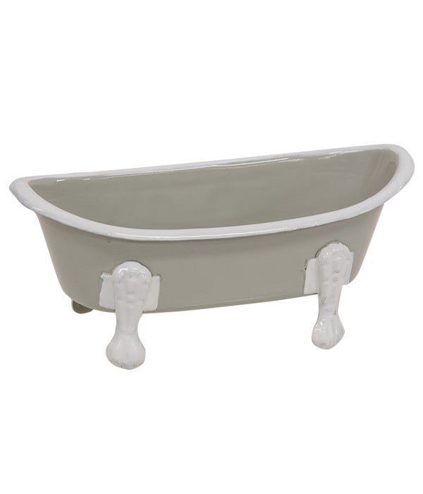 Light Gray Iron Bathtub Soap Dish -