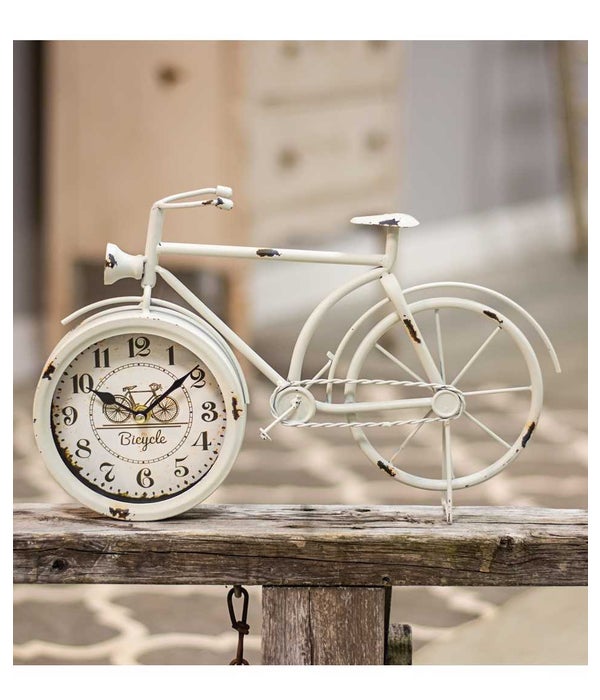 Farmhouse White Bicycle Clock -
