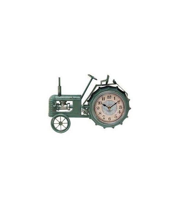 Farmhouse Blue Tractor Clock - 15  x  2  x  10 in.