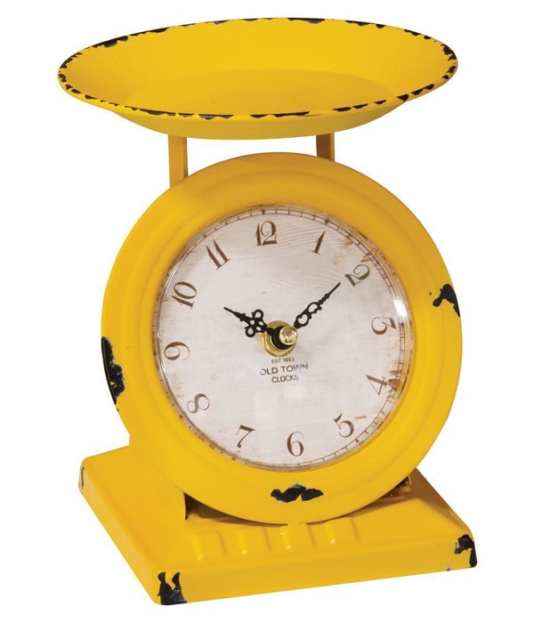 Sunflower Yellow Old Town Scale Clock - 6.75H X 5.5W X 5 DP in.