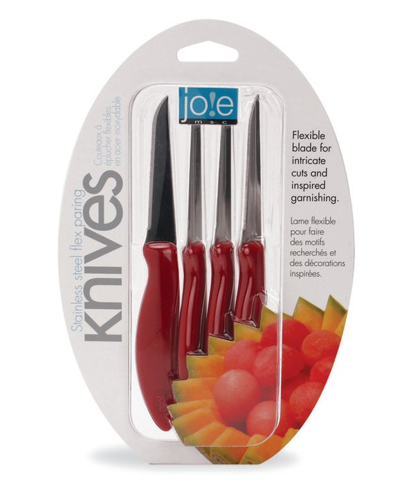 Stainless Steel Flex Paring Knives (4pc Card) - EA